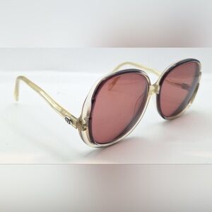 Vintage Diplomat Candy Black Translucent Oval Sunglasses Frames Only